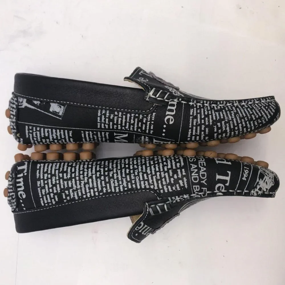 NEW Dior by John Galliano Newspaper Print Driving Loafers Size 3.5 US, 3… - Picture 14 of 16